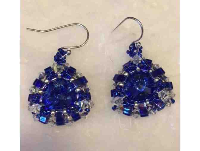 Lotus Flower Sapphire necklace and earring set