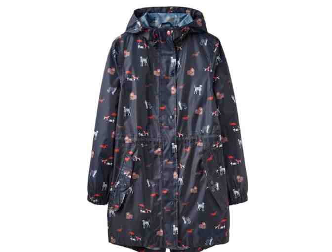 Joules Dogs Golightly Hooded Waterproof Zip-Up Jacket - Women size 6