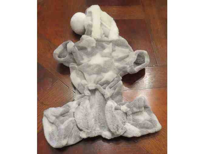 Toasty Warm Plush Hooded PJ for your Dog- Grey with white stars