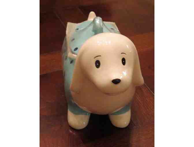 Puppy Covered Dish - blue/white