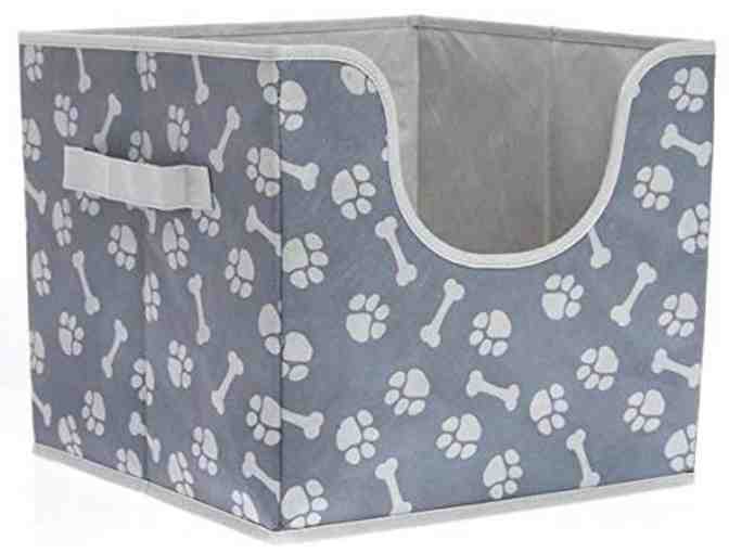 Folding Toy Box, Dog Toys, and Llama Blanket