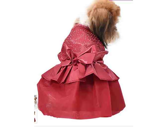 Red Embroidered Princess Dog Dress