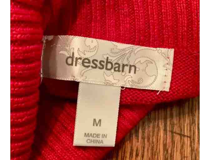 Red bedazzled turtle neck sweater dress