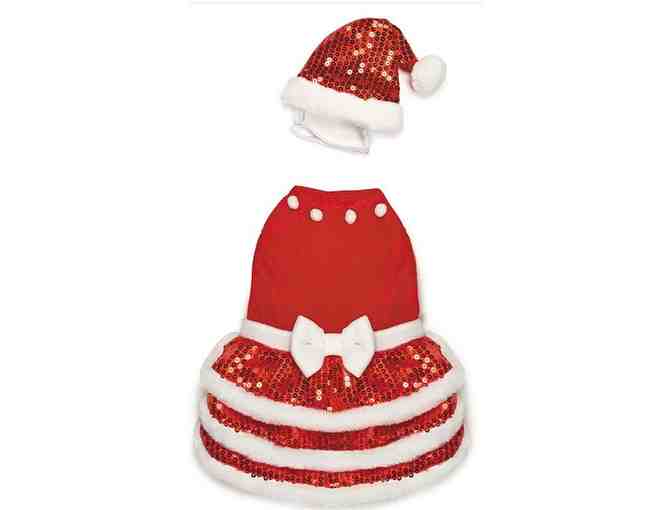 Zack and Zoey brand Red Velvet Christmas Dress and hat - size M