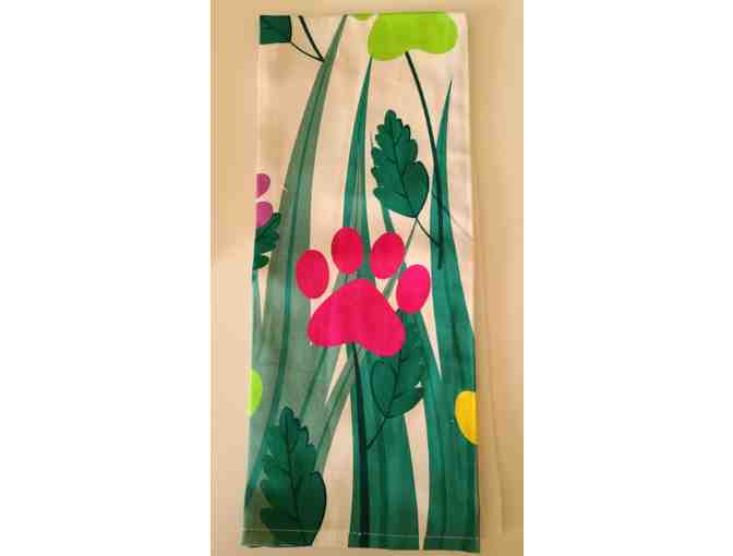 Blooming Paws Kitchen Towel Set with Handmade Hanger