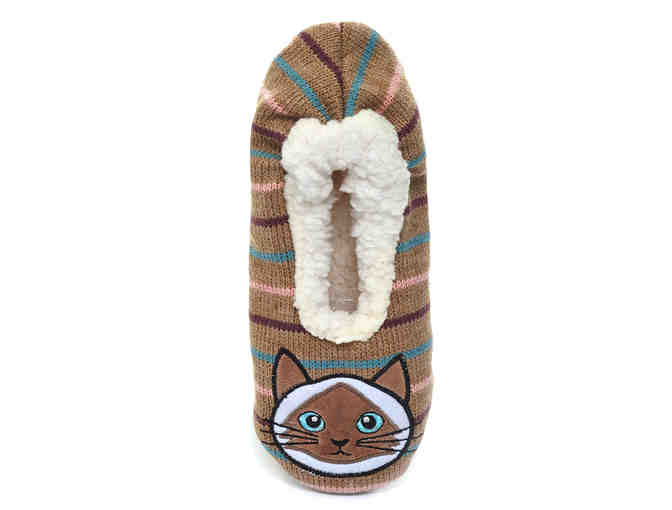 Sherpa Lined Cat Slippers S/M