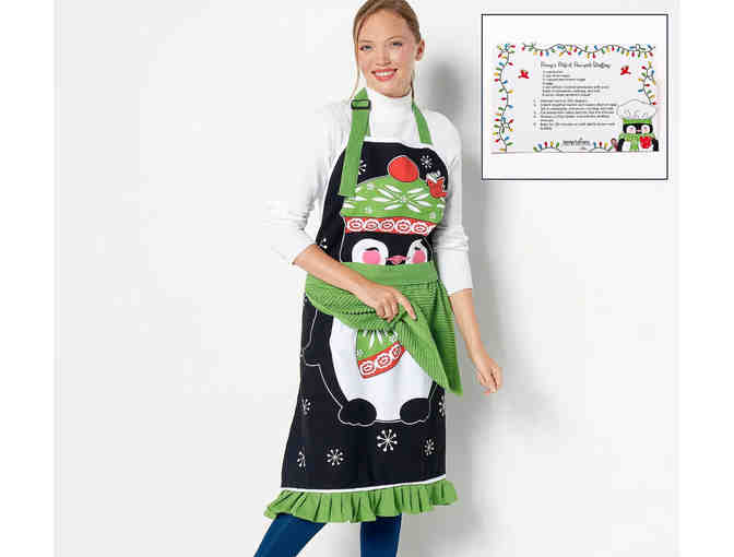 Temp-tations Special Edition Adjustable Character Apron With Recipes Penguin - Photo 1