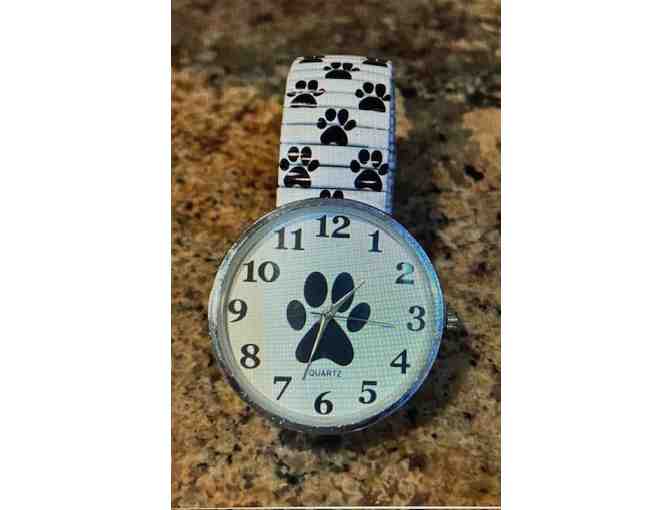 Paw Print Quartz Stretch Band Watch