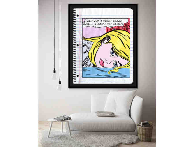 'First Class Girl' by Nelson De La Nuez mixed media framed sketch