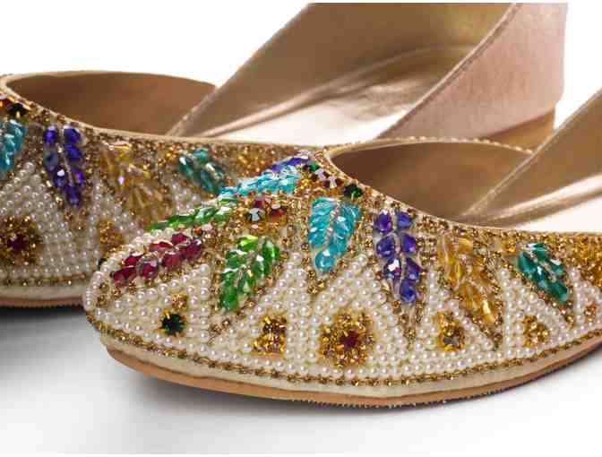 Luxury Footwear: Rainbow Sonkei Flats, Size 6