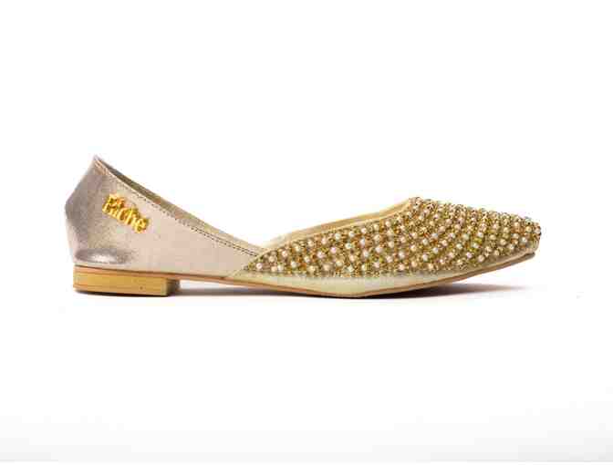 Luxury Footwear: Pearl Esperer Flats, Size 8