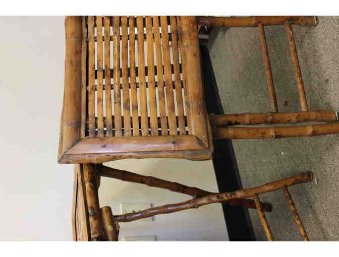 Antique Bamboo Chair & Table Set