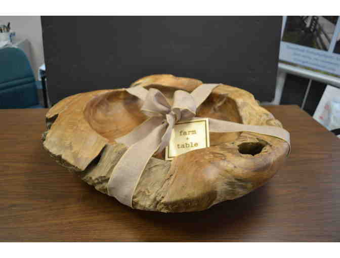 Giant Live Edge Teak Bowl donated by Farm + Table