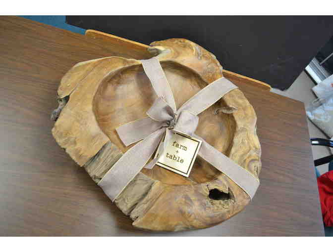 Giant Live Edge Teak Bowl donated by Farm + Table