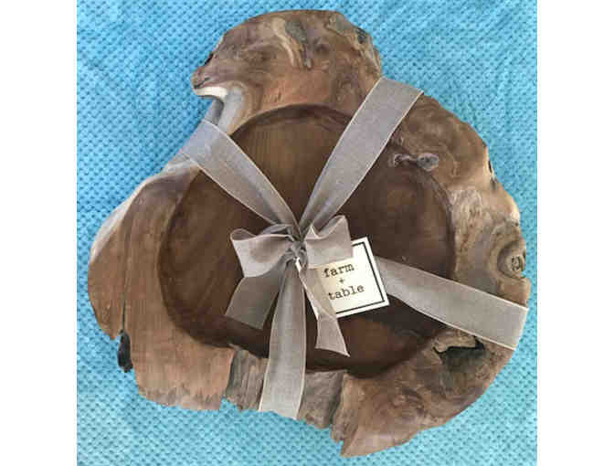 Giant Live Edge Teak Bowl donated by Farm + Table