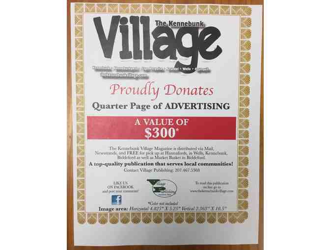 Quarter Page Advertisement in The Kennebunk Village