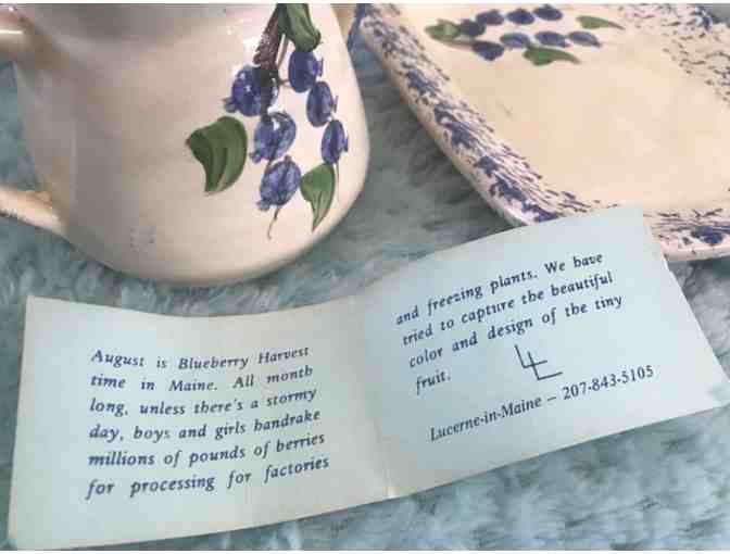 Antique hand-painted Maine blueberry pitcher and coffee set