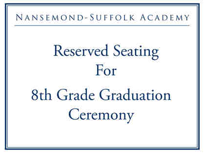 NSA 8th Grade Graduation Seats