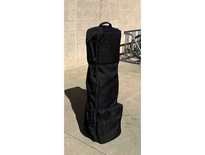 Wheeled Golf Travel Bag with assorted clubs
