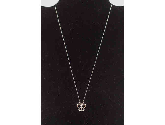 Diamond and white Gold Butterfly Necklace