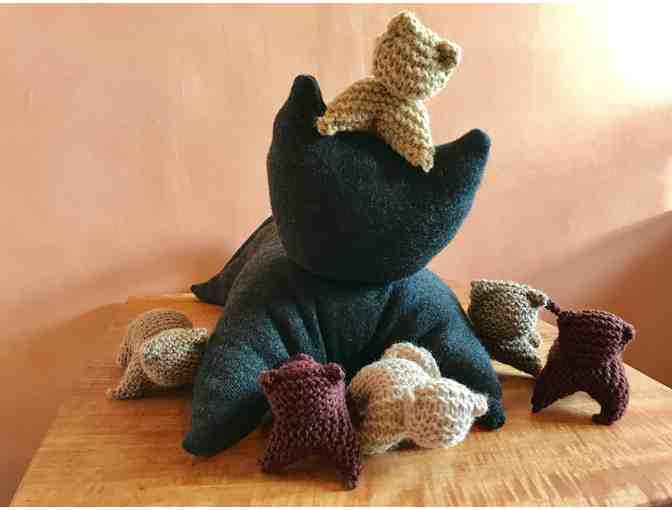 Handknit and Sewn Basket of Kitties by GMWS Parent Handwork