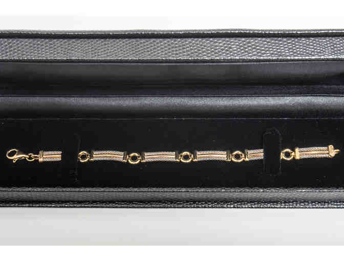 White & Yellow 14 ct. Gold Earring and Bracelet Set