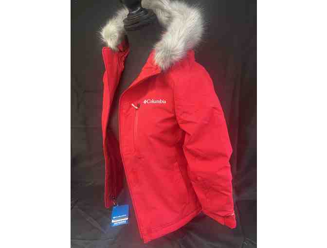 Columbia Red Fur Trimmed Omnitech Winter Jacket - Youth Small