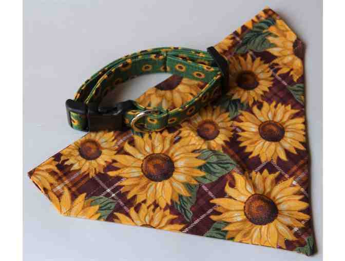 Custom Sunflower Dog Collar and Scarf