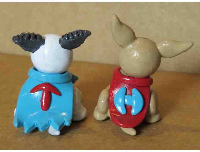 Classic Harley & Teddy Clay Sculptures