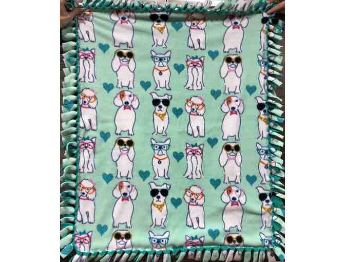 Dogs in Glasses Fleece Dog Blanket