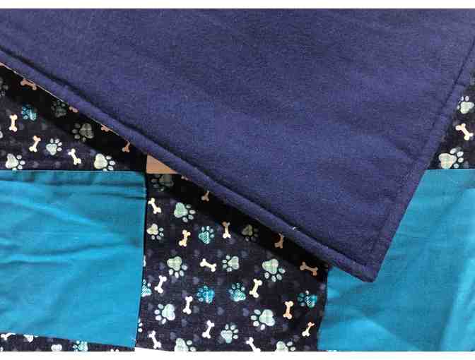 Paw Print and Bone Dog Blanket Quilt