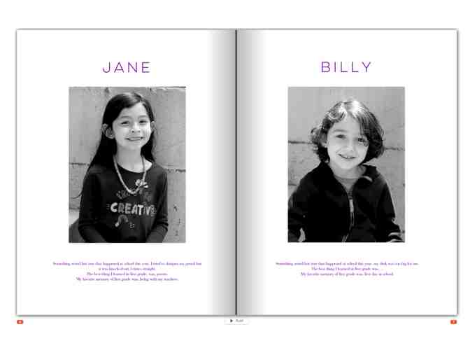 1st Grade : Portrait Photo Essay Book