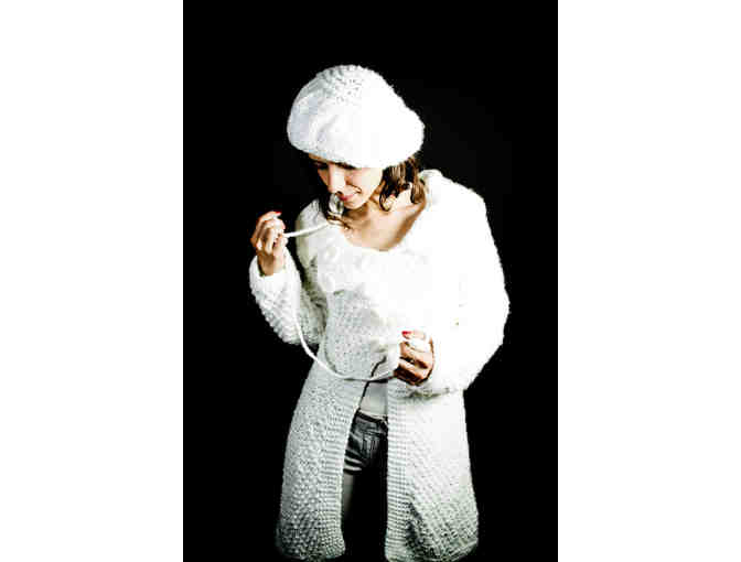 Hemmingsen Knitware - 'Criss Cross' Coat and Beret in White - Hand knit in Argentina