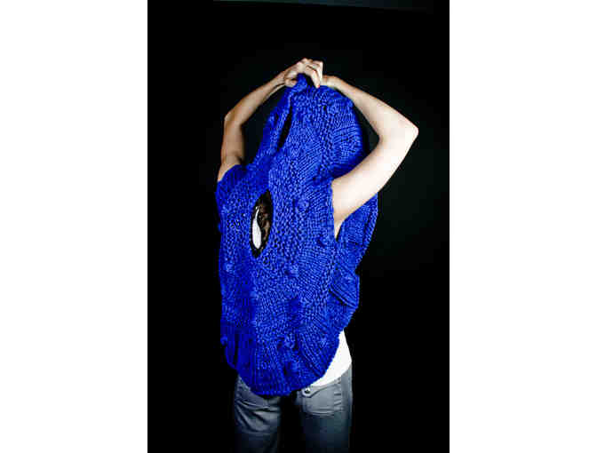 Hemmingsen Knitware - 'Pompon Little Nothing' Vest (Electric Blue) -Hand knit in Argentina