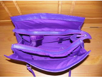 Eye Catching Purple Leather Tote