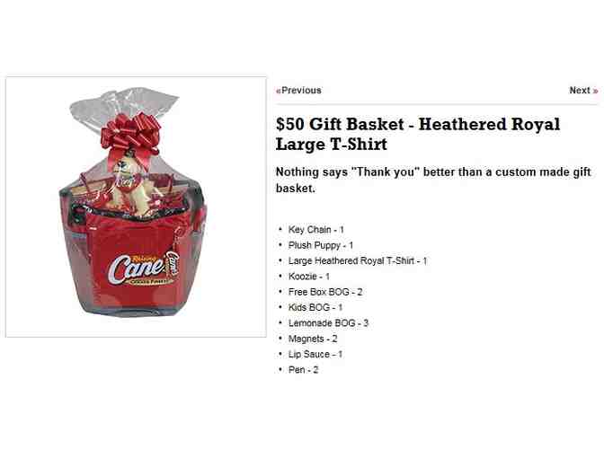 Raising Cane's Gift Basket
