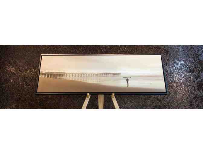 Surfer at Crystal Pier - framed canvas