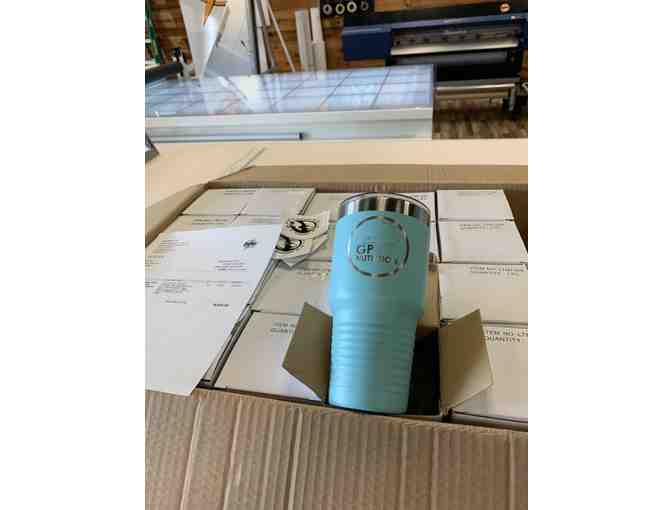 Custom Engraved Blue Water Bottle from Bolt Grafix