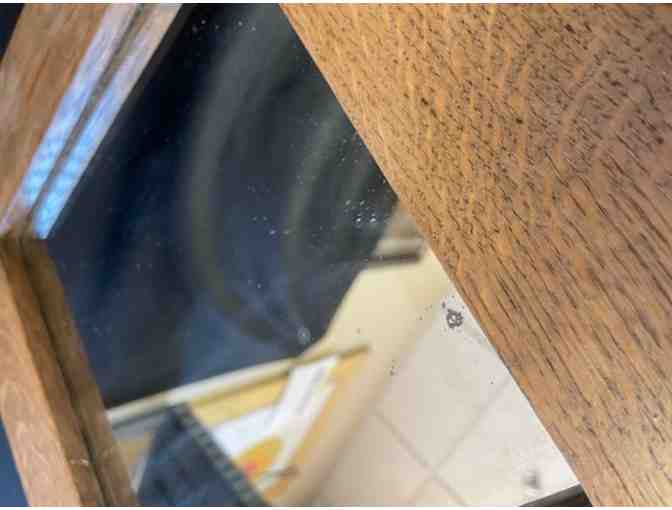 Vintage Mirror with Three Metal Hooks