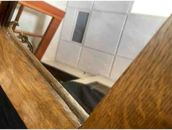 Vintage Mirror with Three Metal Hooks