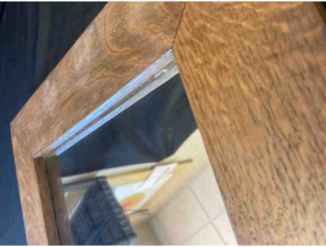 Vintage Mirror with Three Metal Hooks