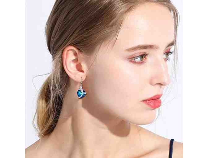 EleQueen 925 Sterling Silver Courageous Heart Earrings