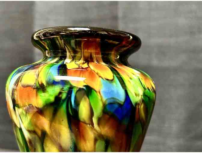 Rainbow Handblown Glass Vase from the Glass Forge