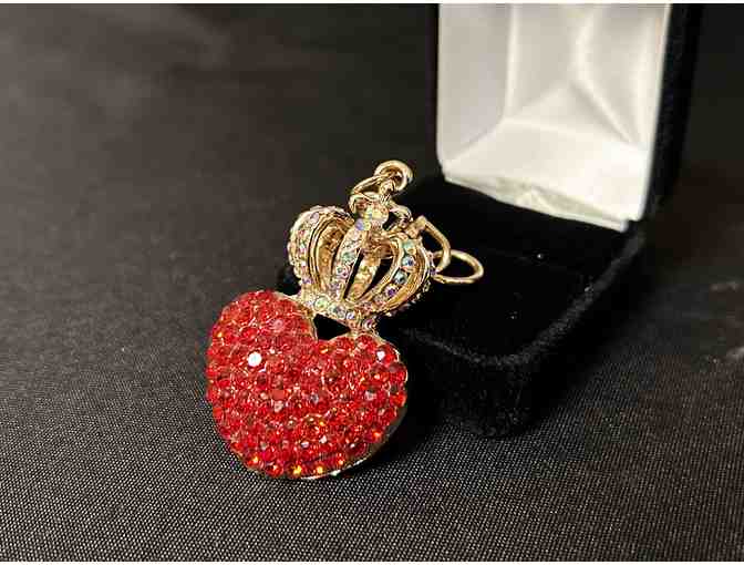 Crystal Crown & Heart Keychain - Photo 1