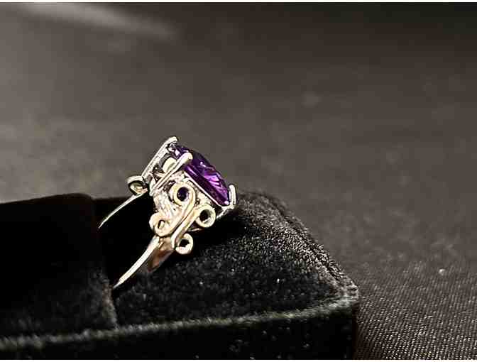 Vintage Synthetic Amethyst Ring - Size 9