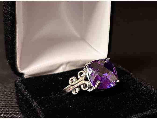 Vintage Synthetic Amethyst Ring - Size 9