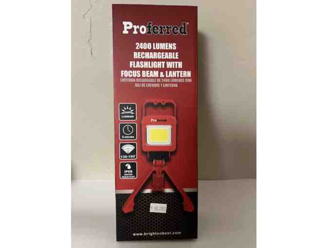 ProFerred Rechargeable Flashlight with Focus Beam and Lantern from Fasteners Inc.