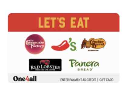 $25 Lets Eat Gift Card 5 restaurant choices