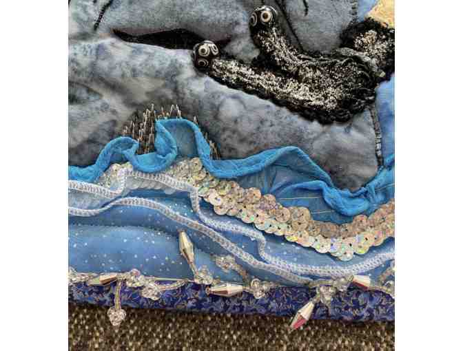 Fabulous Show-winning Snorkeling Seal Quilted, Embroidered and Appliqued Wall Hanging