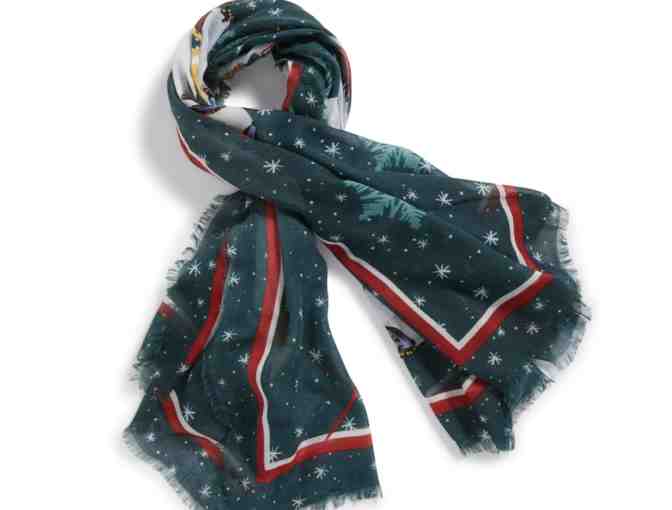 Vera Bradley Square Soft Fringe Scarf in merry mischief ornaments